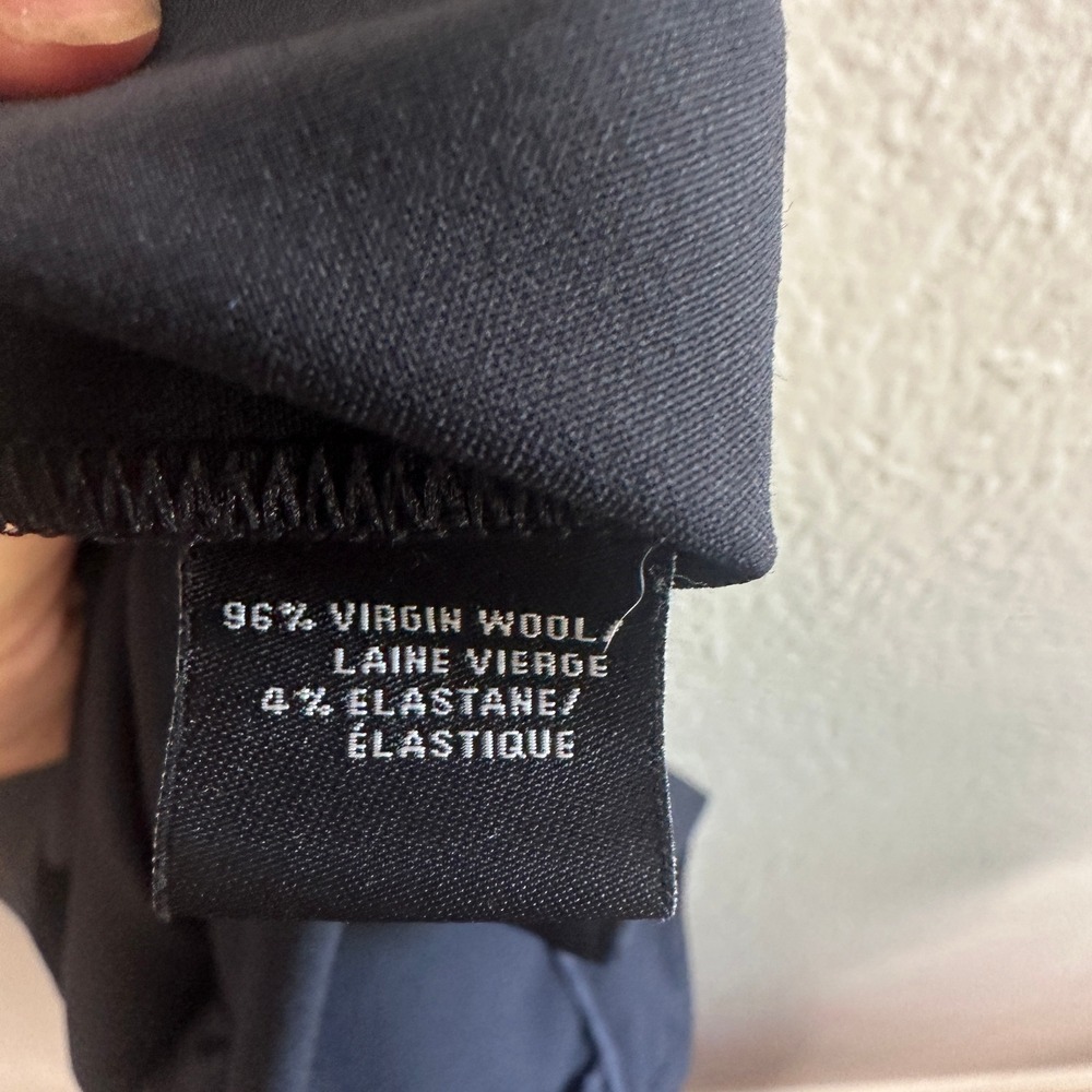 Lafayette148 New York Women's Menswear Stretch Wool Pants Navy Trousers Size 6 - Picture 8 of 9